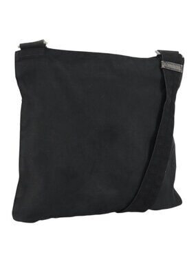 Authentic PRADA Shoulder Bag Nylon Silver Black